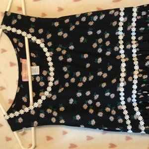 CUTE black dress with little daisys on it